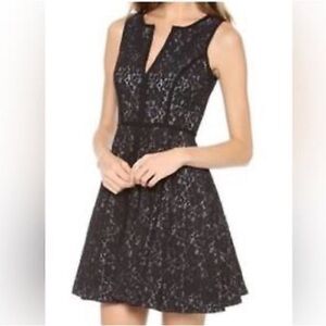 Black Halo Aria Lace Brocade Fit & Flare Dress Size 10